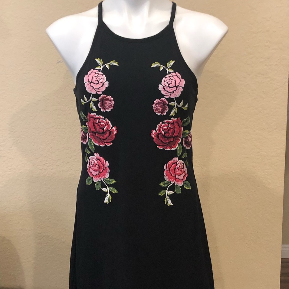 Flower Black Dress